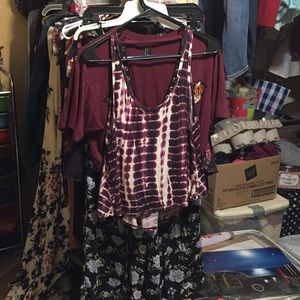 Purple tie dye flowy tank